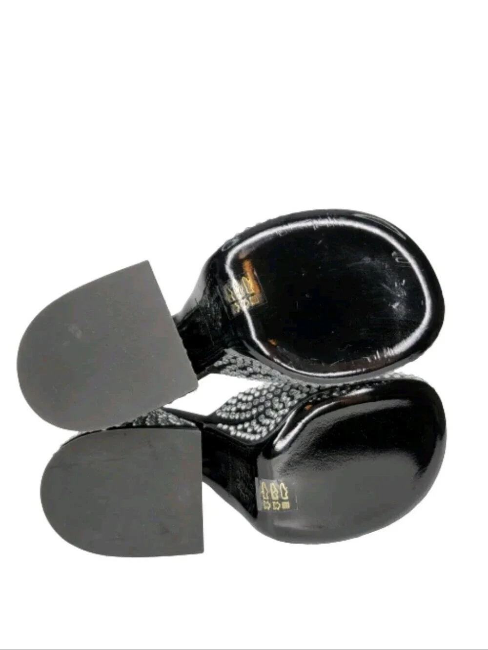 Simon Miller Black Crystal Embellished Slice Heeled Platform Sandals